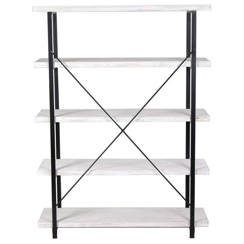 Willow &amp; Silk Metal/Wooden 162cm Whitewash 5-Tier Shelf/Organiser