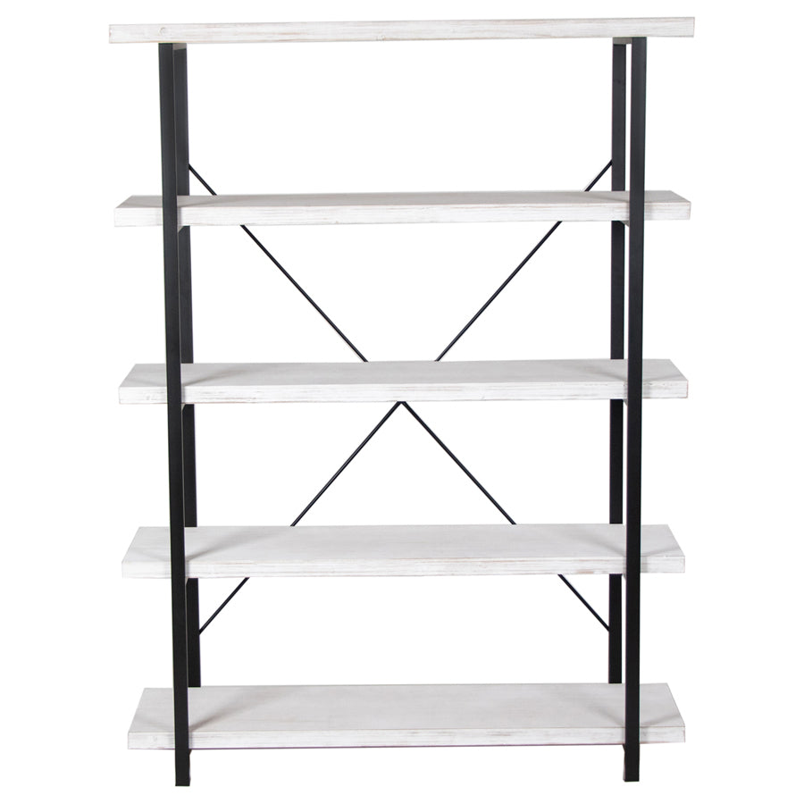 Willow &amp; Silk Metal/Wooden 162cm Whitewash 5-Tier Shelf/Organiser