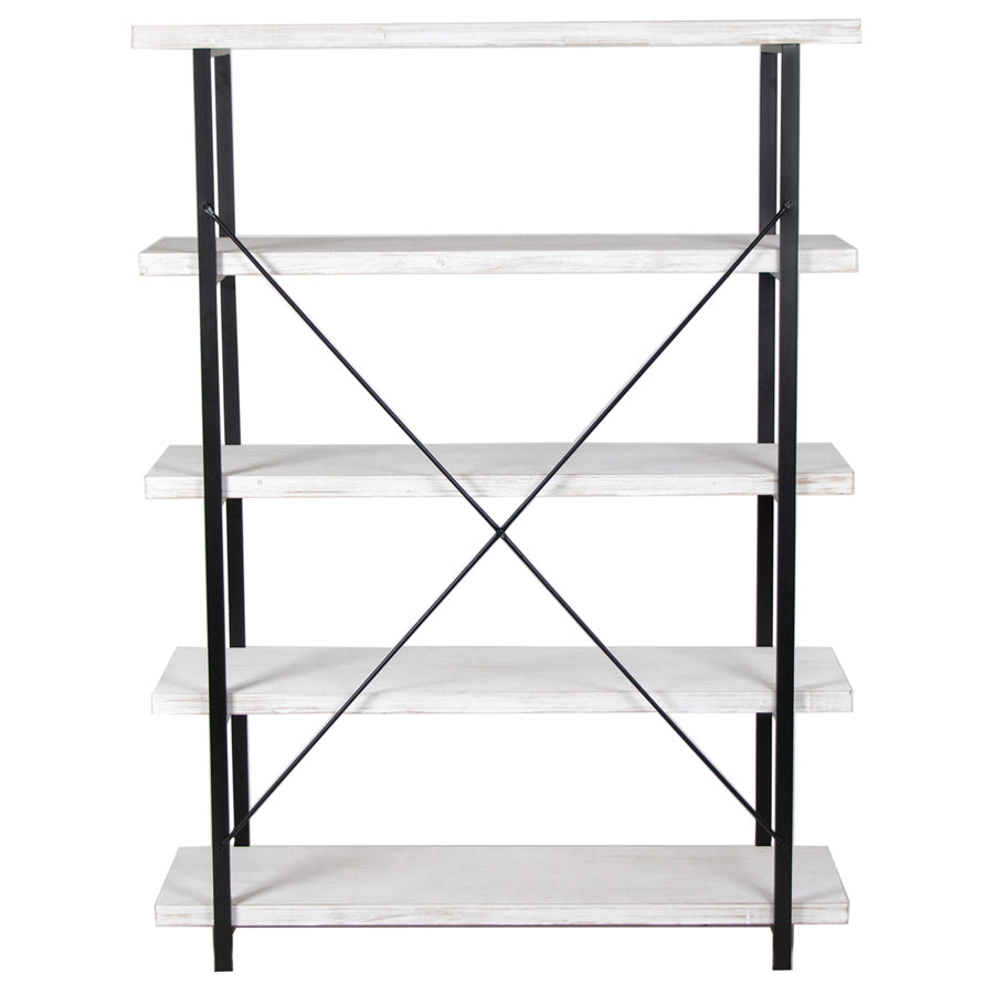 Willow &amp; Silk Metal/Wooden 162cm Whitewash 5-Tier Shelf/Organiser
