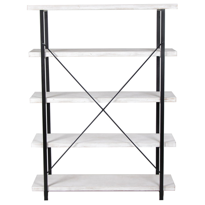 Willow &amp; Silk Metal/Wooden 162cm Whitewash 5-Tier Shelf/Organiser