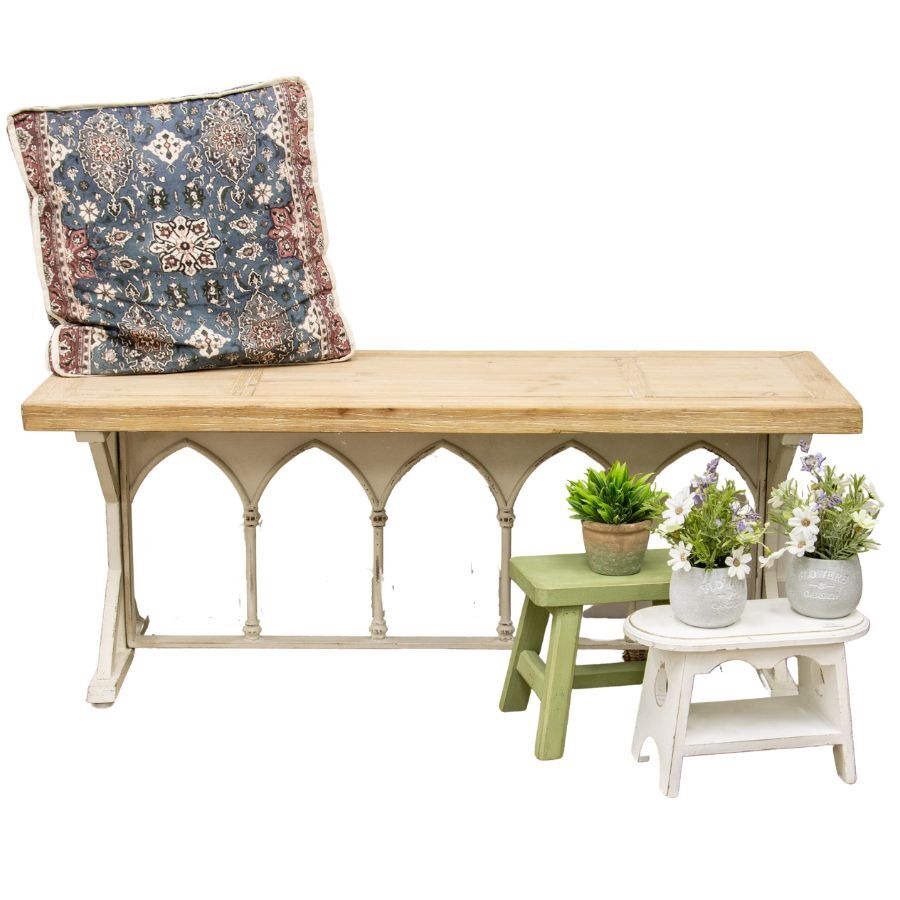 Willow &amp; Silk 115cm Martinique Wooden Bench Console Table