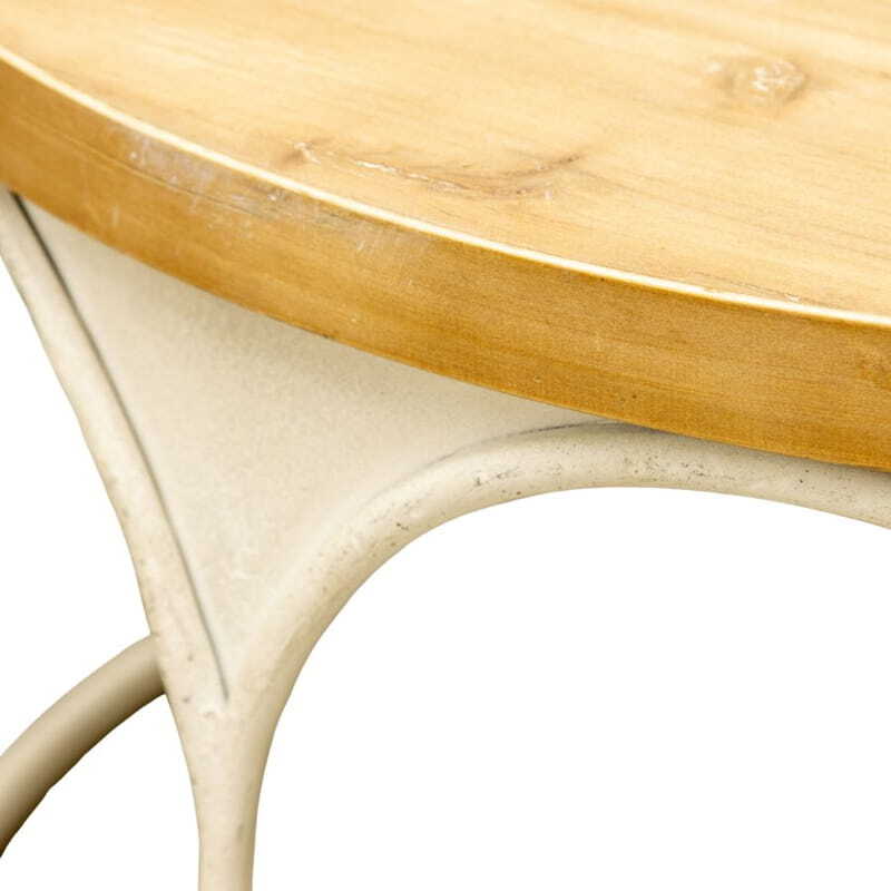 Willow &amp; Silk Metal 81cm Arch Round Wooden-Top Coffee Table