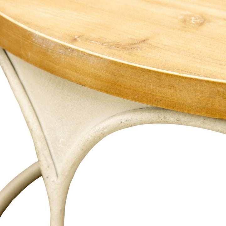 Willow &amp; Silk Metal 81cm Arch Round Wooden-Top Coffee Table