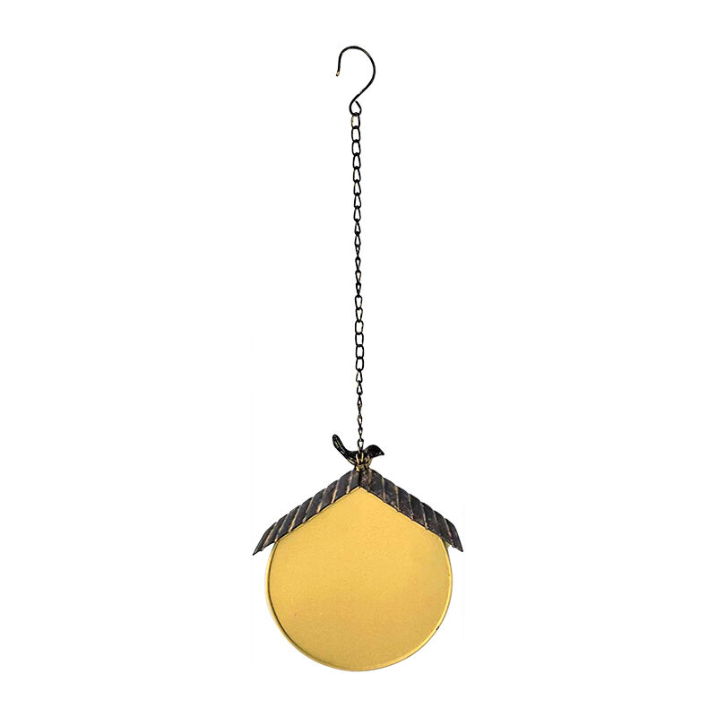 Willow &amp; Silk Hanging Yellow Distressed Birdhouse on chain
