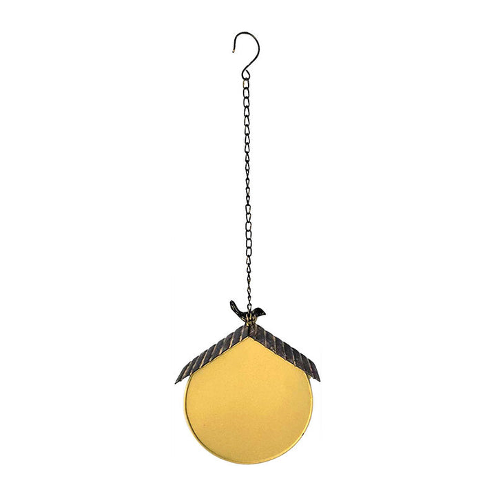 Willow &amp; Silk Hanging Yellow Distressed Birdhouse on chain