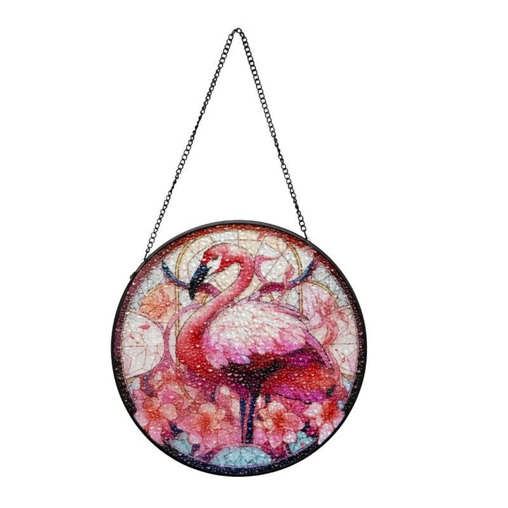Willow &amp; Silk Flamingo Radiance Stained Glass Sun Catcher