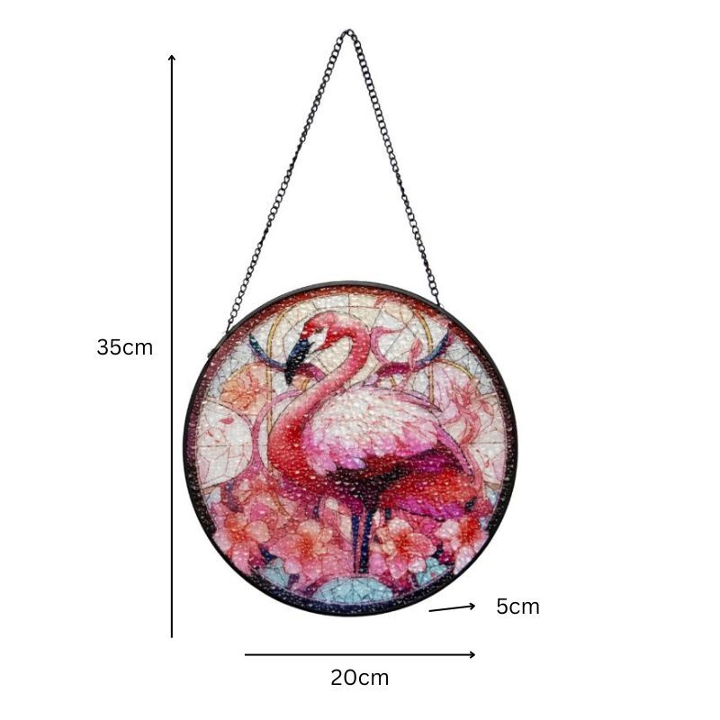 Willow &amp; Silk Flamingo Radiance Stained Glass Sun Catcher