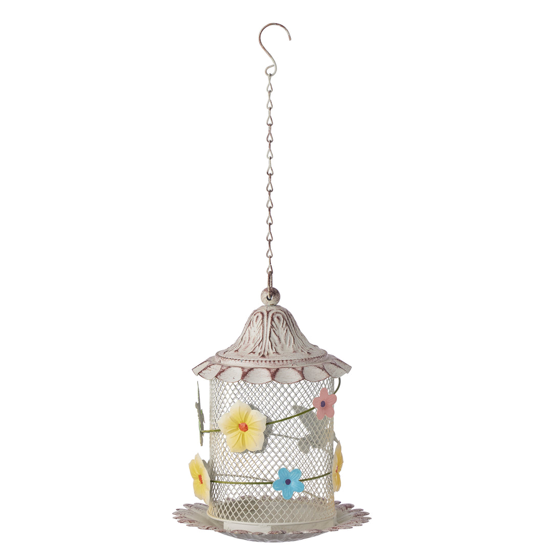 Willow &amp; Silk Hanging Mesh Floral Melody Bird feeder