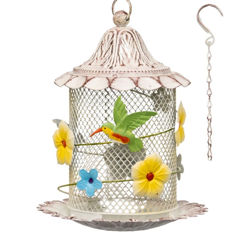 Willow &amp; Silk Hanging Mesh Floral Melody Bird feeder