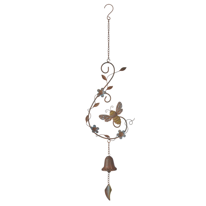 Willow &amp; Silk Hanging Bee + Bell &amp; Flowers