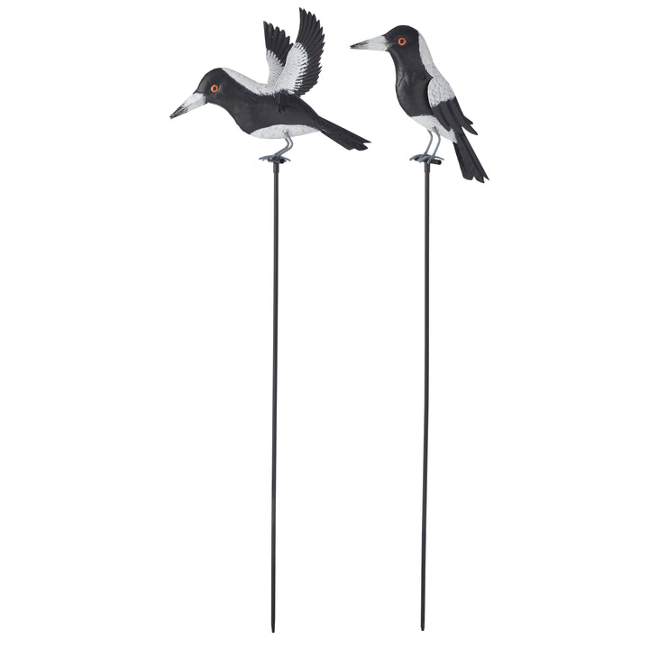 Willow &amp; Silk Set/2 Asst Magpies On Stakes