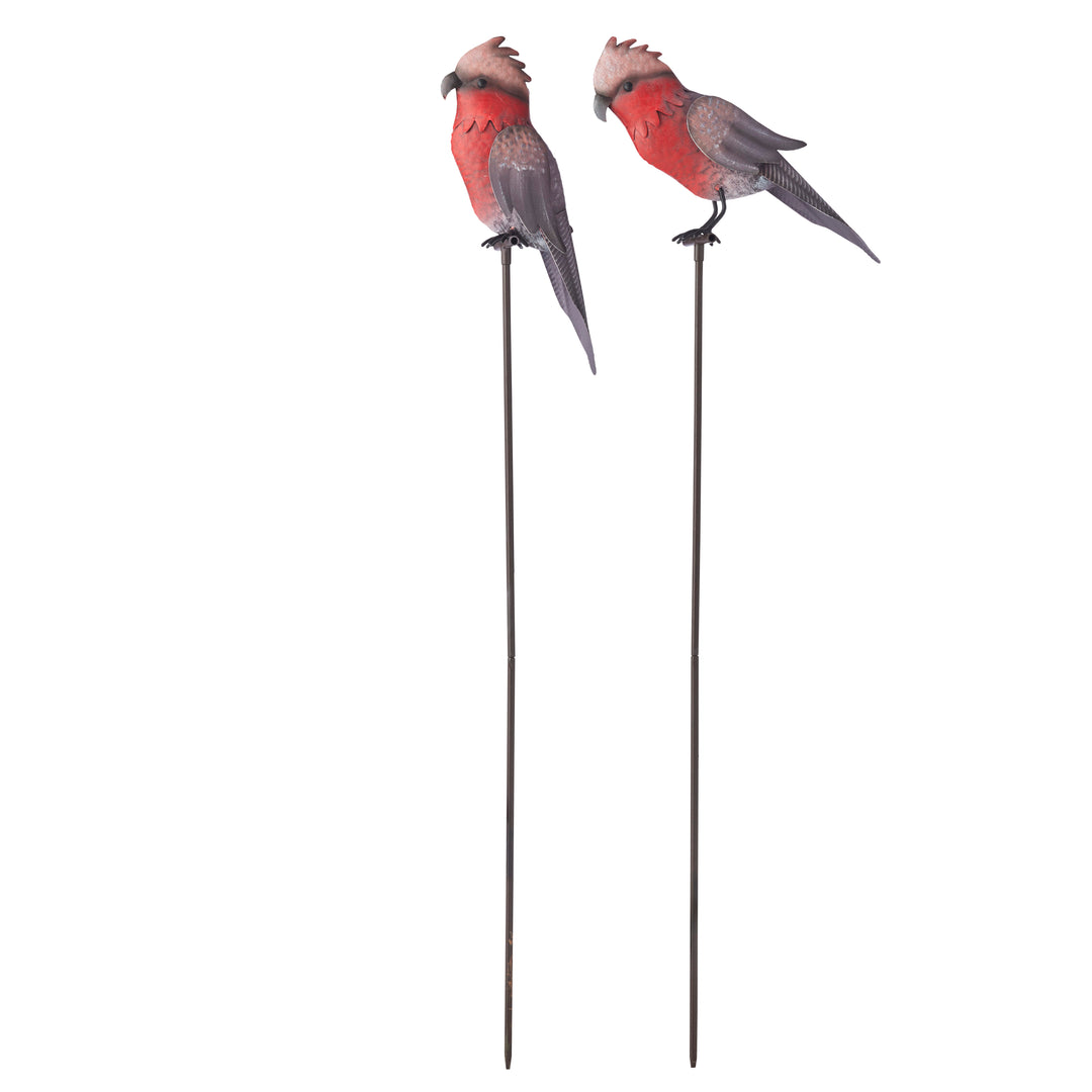Willow &amp; Silk Set/2 Asst Galahs On Stakes 17x6x78cm
