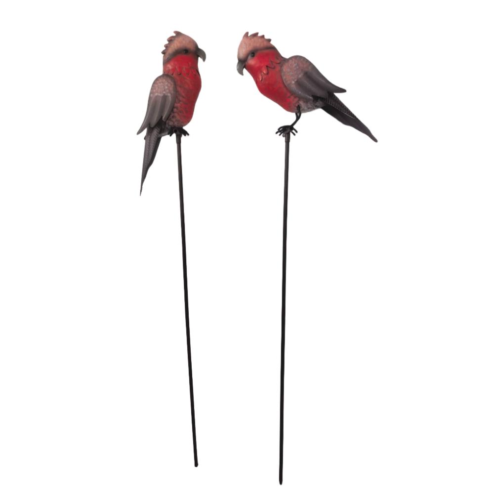 Willow &amp; Silk Set/2 Asst Galahs On Stakes 17x6x78cm