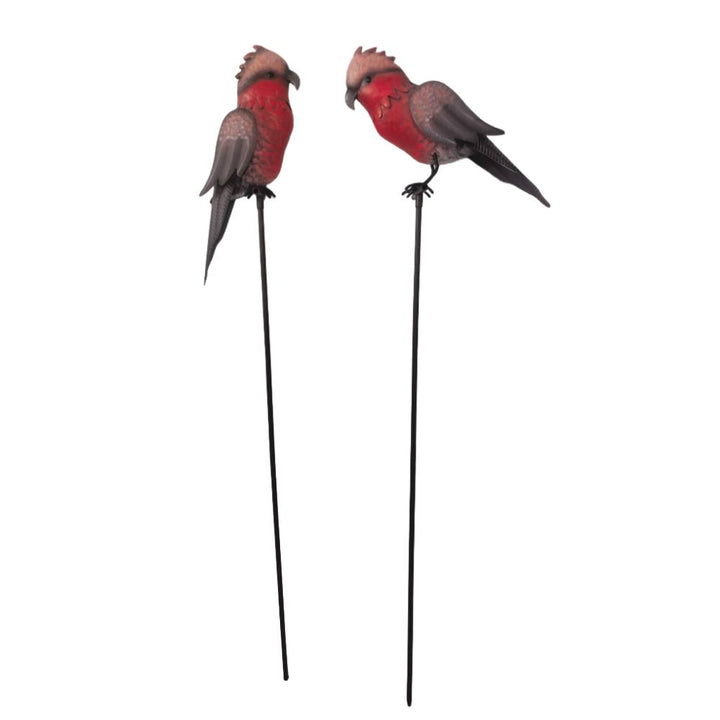 Willow &amp; Silk Set/2 Asst Galahs On Stakes 17x6x78cm