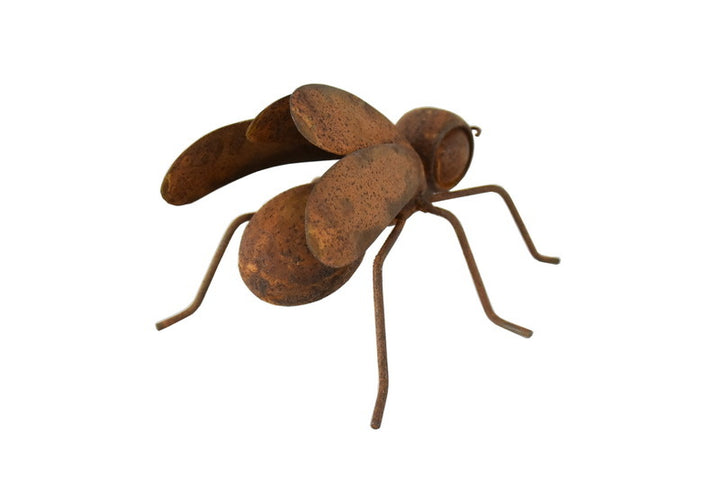 Willow &amp; Silk Metal 15cm/12cm Set of 2 Asst Size Rust Garden Insect Statues