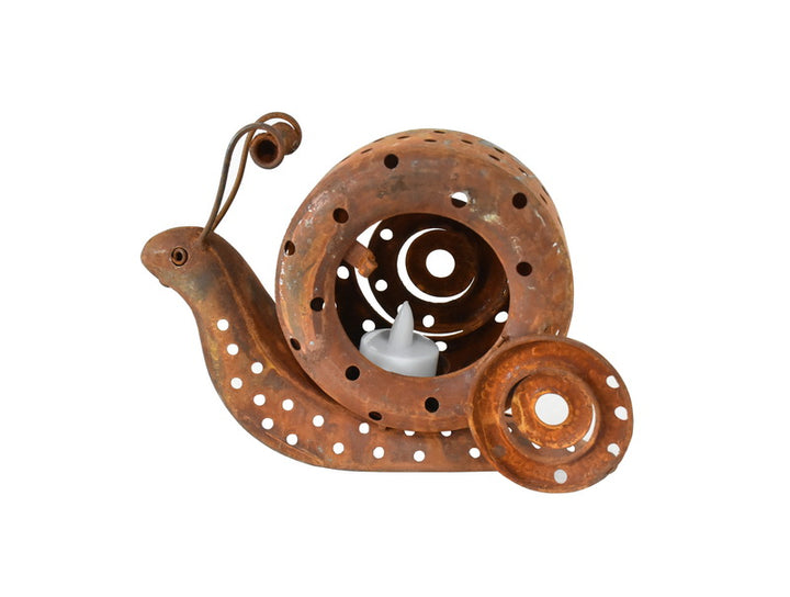 Willow &amp; Silk Rust Snail Candle Holder 22x7x15cm