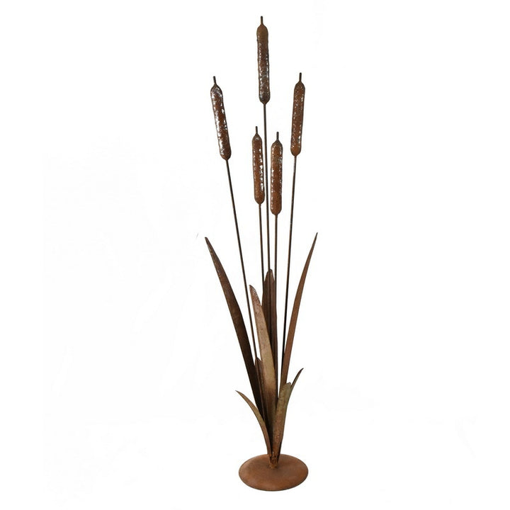 Willow &amp; Silk Metal 91cm Rustic Artificial Bulrush On Stand