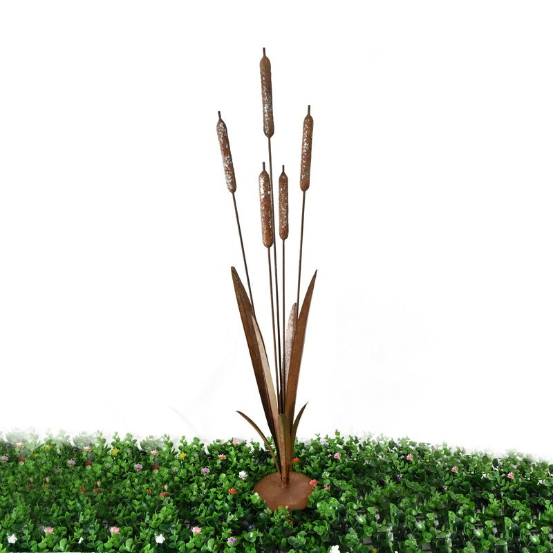 Willow &amp; Silk Metal 91cm Rustic Artificial Bulrush On Stand