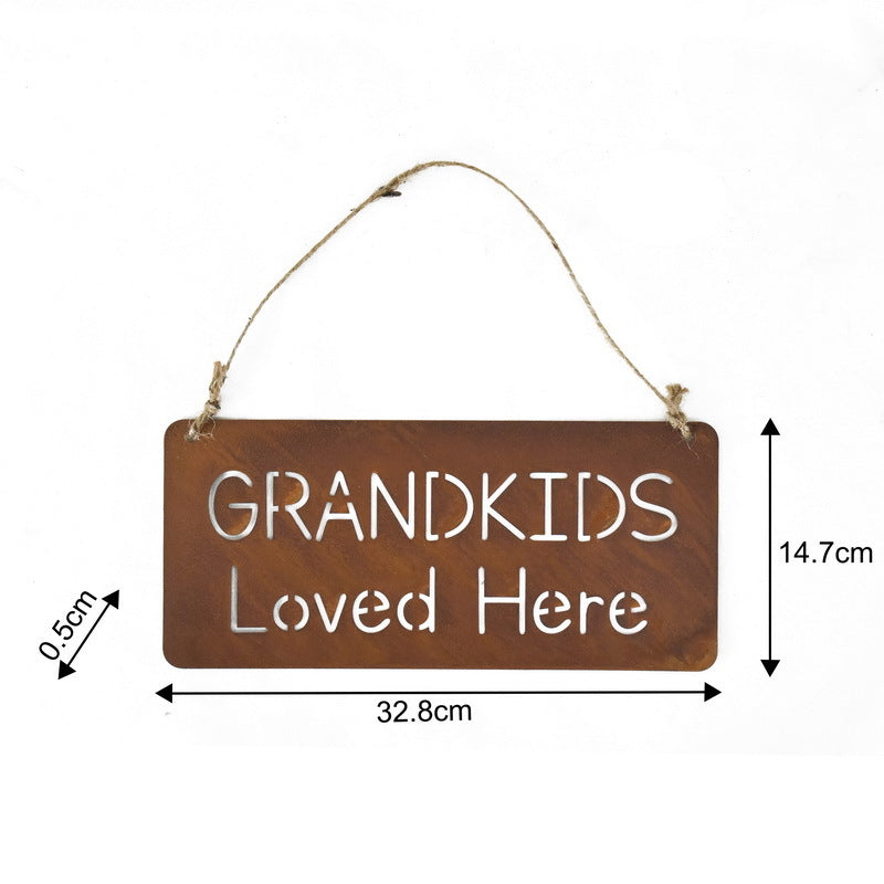 Willow &amp; Silk Grandkids loved Here Wall Hanging 33x0.5x15cm