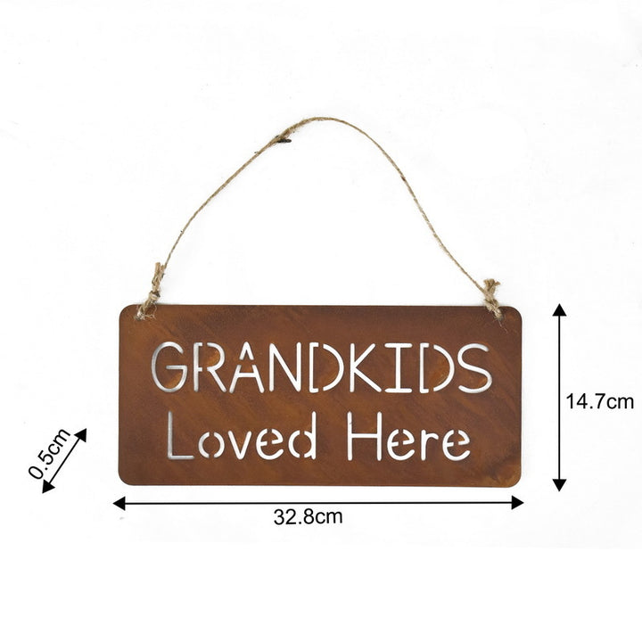Willow &amp; Silk Grandkids loved Here Wall Hanging 33x0.5x15cm