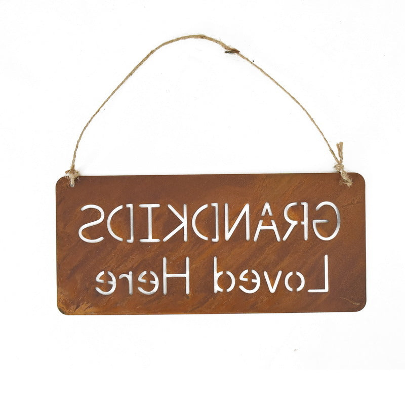 Willow &amp; Silk Grandkids loved Here Wall Hanging 33x0.5x15cm