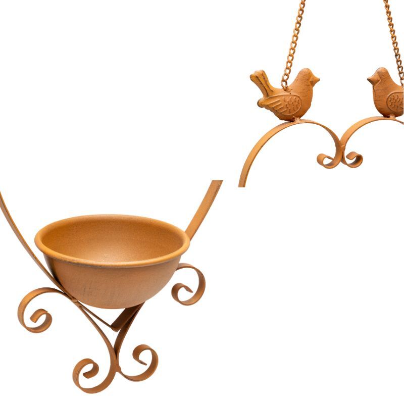 Willow &amp; Silk Hanging Heart with Cherished Perch Birdfeeder