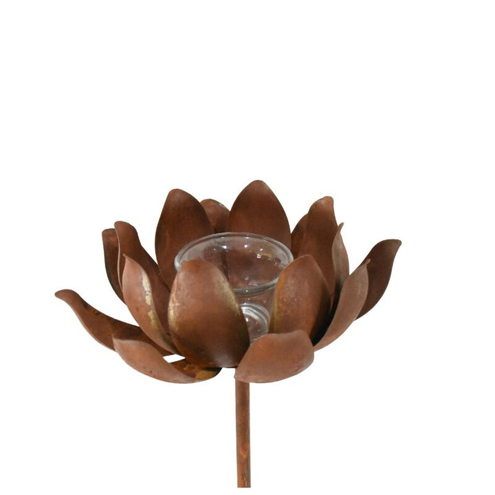 Willow &amp; Silk Floral Glow Garden Stake Lumina Bloom Candleholder 85 cm