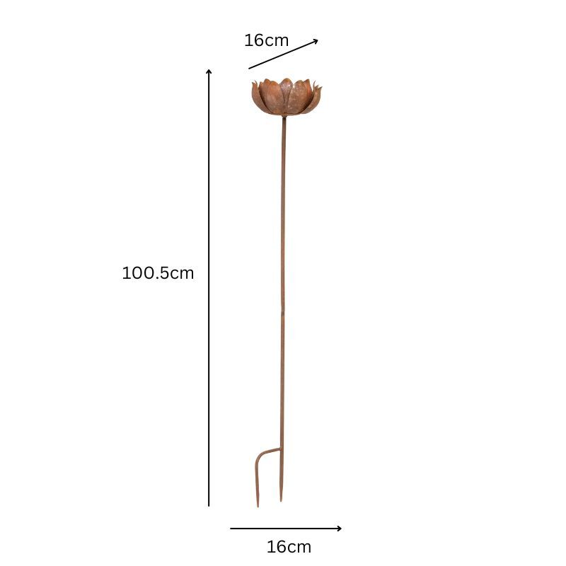 Willow &amp; Silk Floral Glow Garden Stake Lumina Bloom Candleholder 85 cm