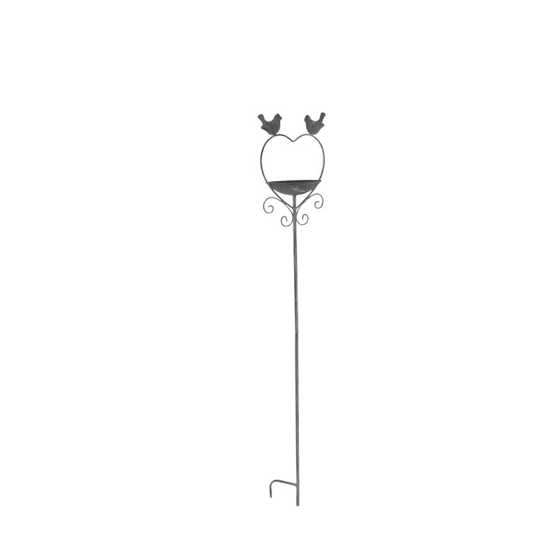 Willow &amp; Silk Whimsical Heart Garden Stake Avian Embrace Birdfeeder Stake 100cm