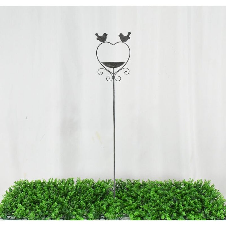 Willow &amp; Silk Whimsical Heart Garden Stake Avian Embrace Birdfeeder Stake 100cm
