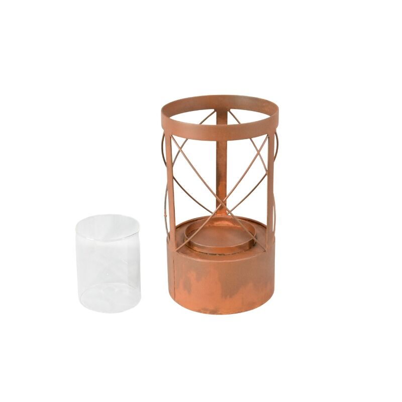 Willow &amp; Silk Rustic Radiance Round Pillar Candle Holder 15x 26 cm