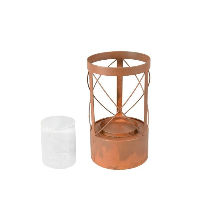 Willow &amp; Silk Rustic Radiance Round Pillar Candle Holder 15x 26 cm