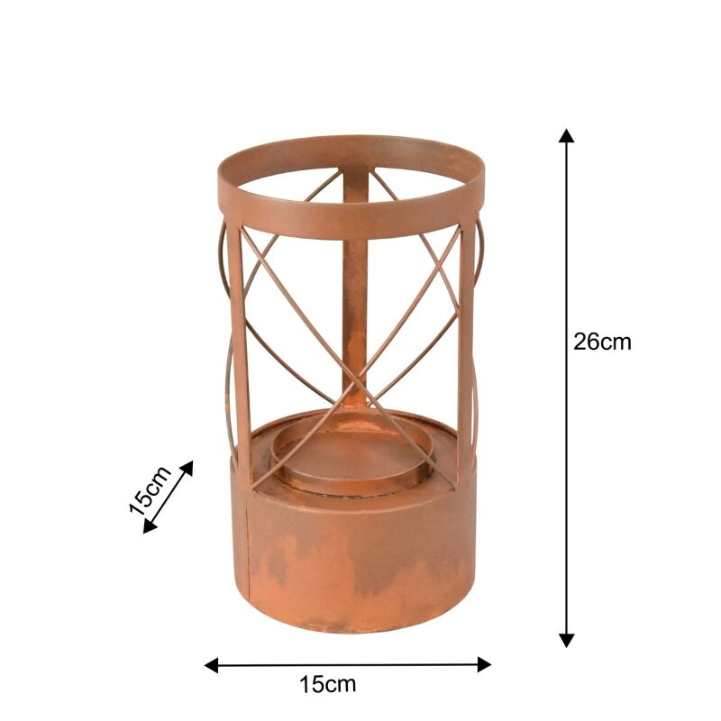 Willow &amp; Silk Rustic Radiance Round Pillar Candle Holder 15x 26 cm
