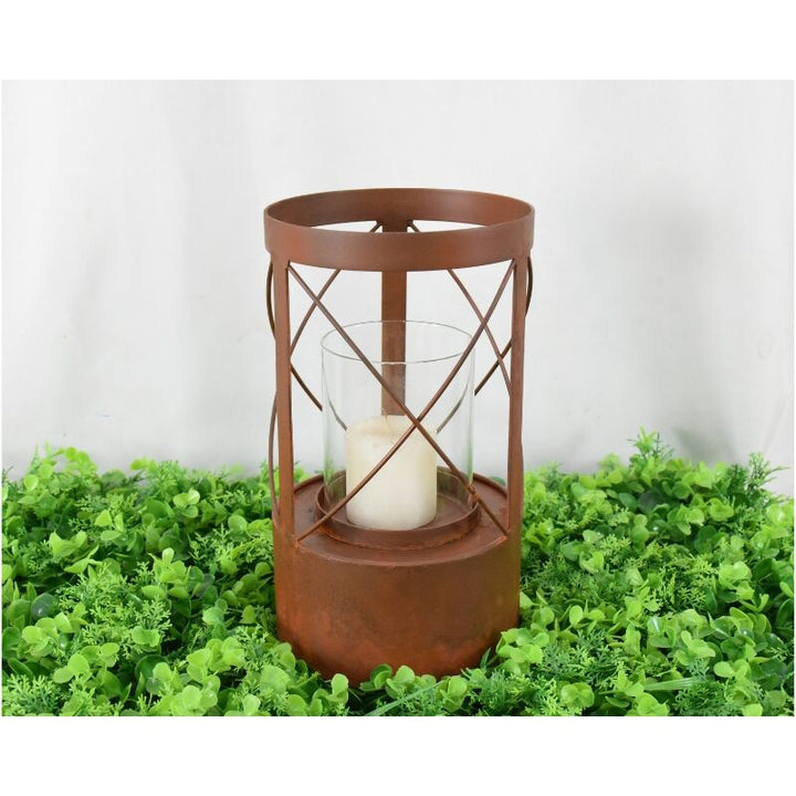 Willow &amp; Silk Rustic Radiance Round Pillar Candle Holder 15x 26 cm