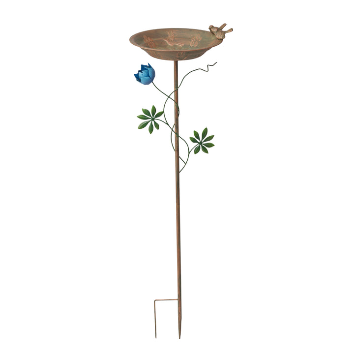 Willow &amp; Silk BIRDBATH w/DAISY ON STAKE