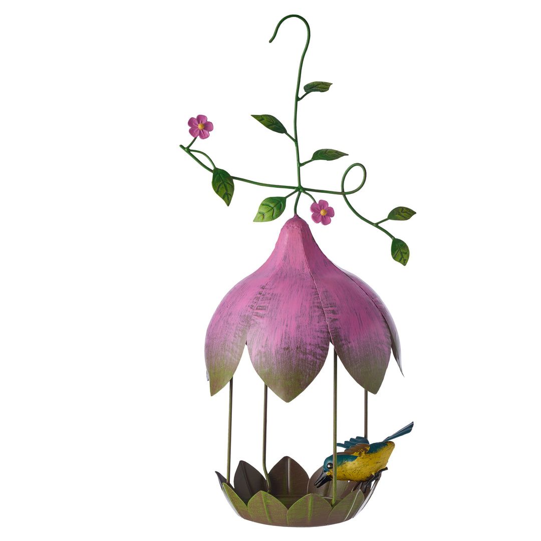 Willow &amp; Silk HANGING BIRD FEEDER w/LEAF