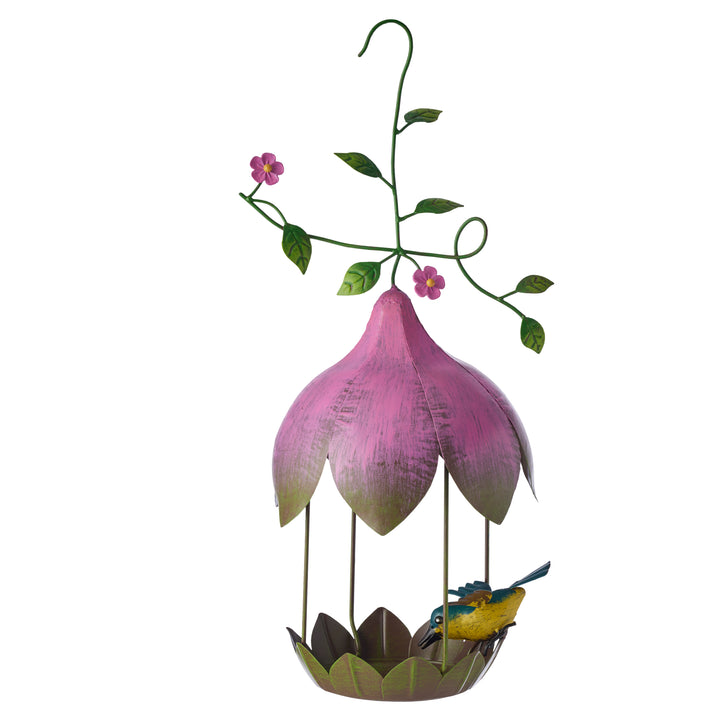 Willow &amp; Silk HANGING BIRD FEEDER w/LEAF