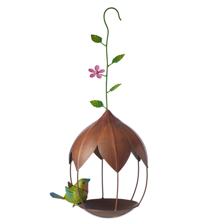 Willow &amp; Silk HANGING BIRDFEEDER w/FLOWER
