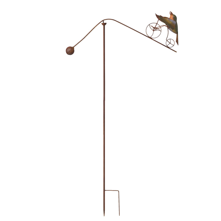 Willow &amp; Silk BALANCE BIRD ON BIKE STAKE 26.5x5.5x46.2