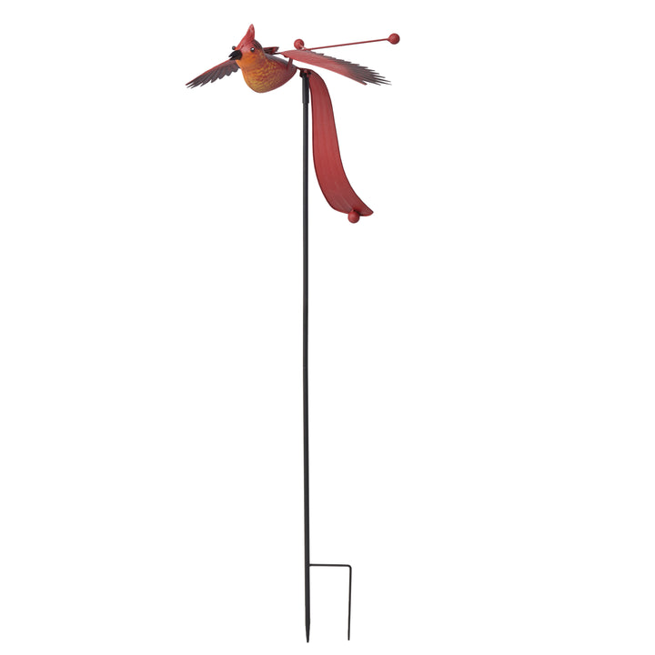 Willow &amp; Silk WIND BIRD RED WOODPACKER ON STAKE 18x19x49