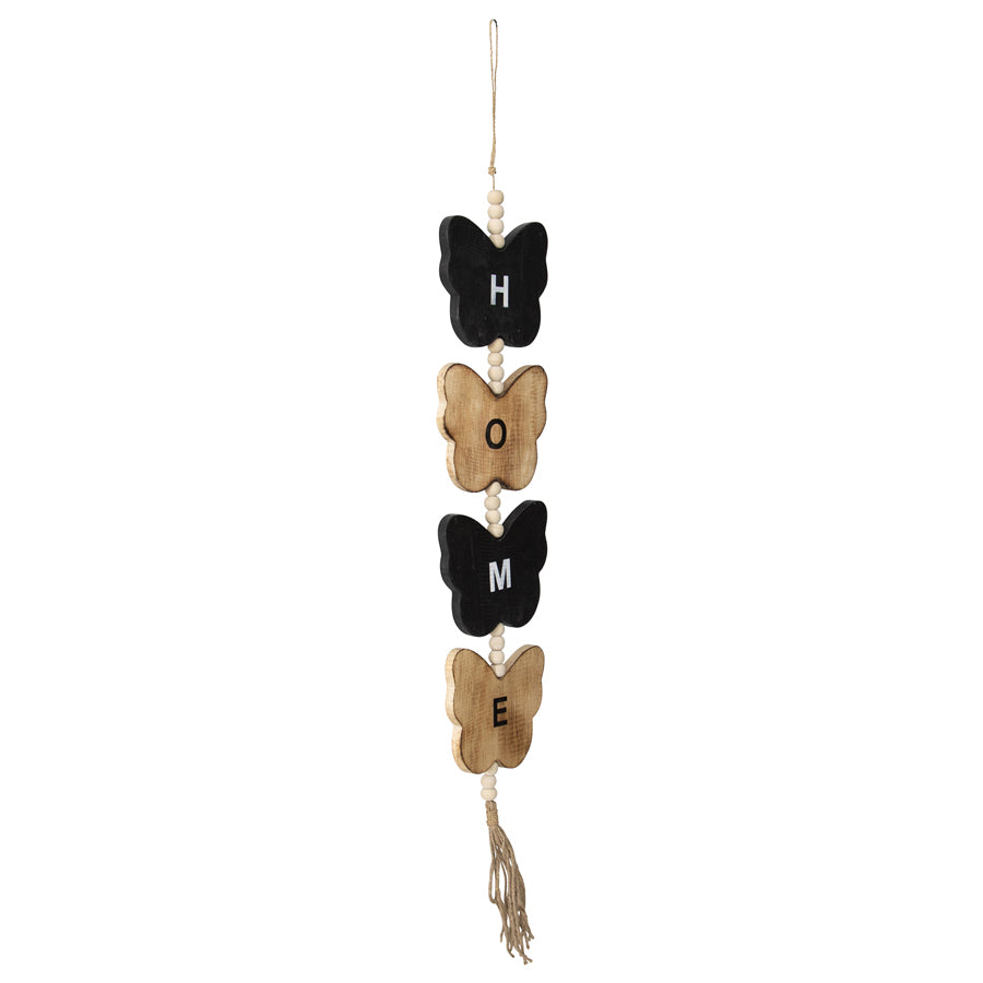 Willow &amp; Silk Handmade Hanging 95cm Wooden Butterflies &