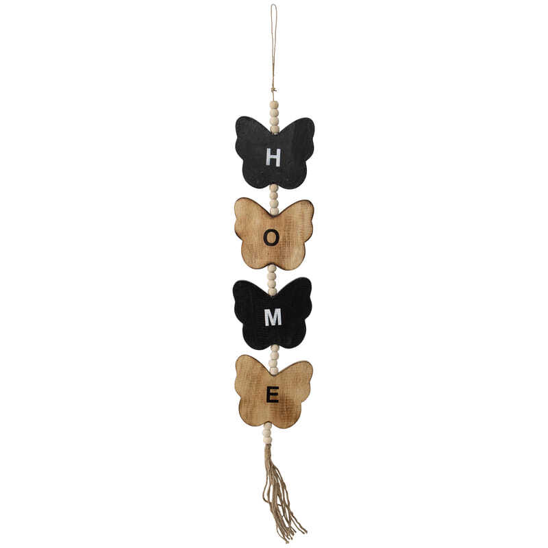 Willow &amp; Silk Handmade Hanging 95cm Wooden Butterflies &