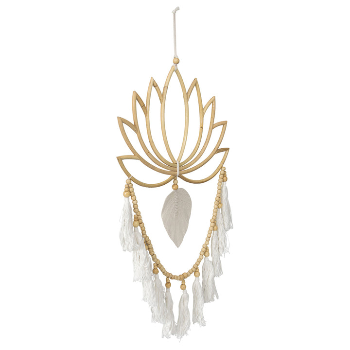 Willow &amp; Silk Handmade Lotus Flower w/Tassle Wall Art