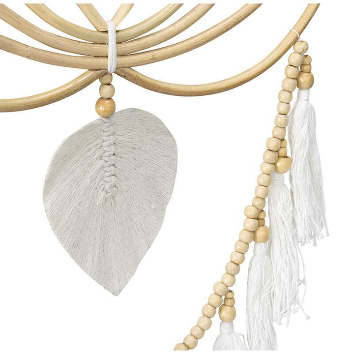 Willow &amp; Silk Handmade Lotus Flower w/Tassle Wall Art