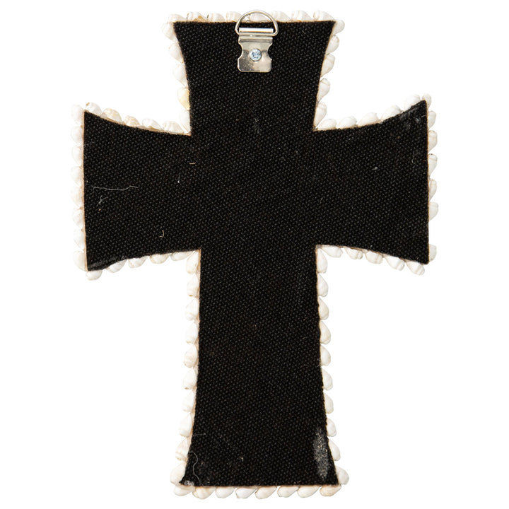 Willow &amp; Silk Handmade Shell &amp; Broad Weave Xmas Cross Wall Art