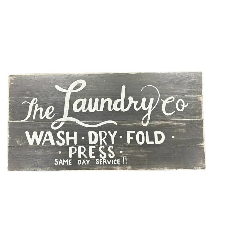 Willow &amp; Silk Handcrafted "the Laundry Co" Wall Art 40xx3x20cm