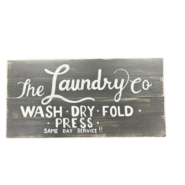 Willow &amp; Silk Handcrafted "the Laundry Co" Wall Art 40xx3x20cm