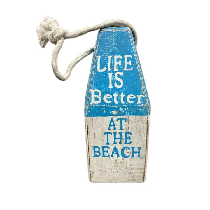 Willow &amp; Silk Wooden 30cm Handmade Green Nautical House Door Stop