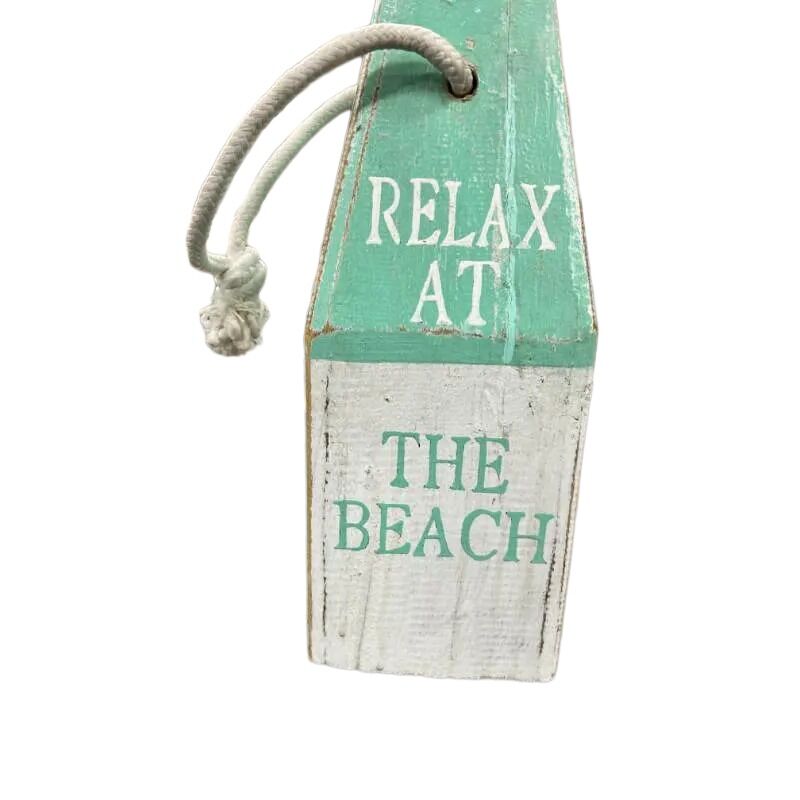 Willow &amp; Silk Wooden 30cm Handmade Nautical Aqua Blue House Door Stop