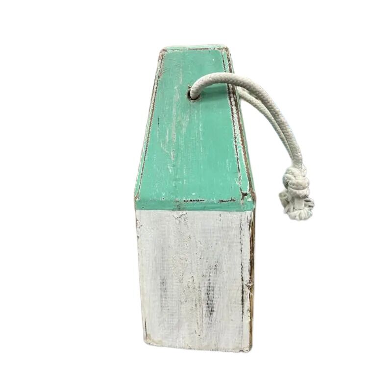 Willow &amp; Silk Wooden 30cm Handmade Nautical Aqua Blue House Door Stop